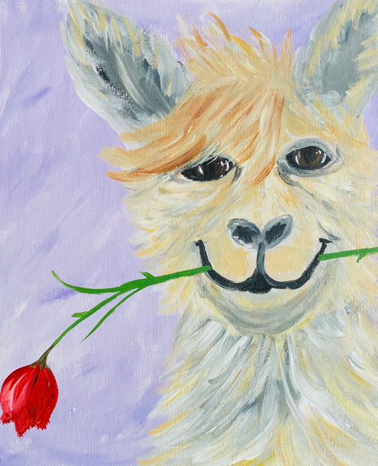 Llama  with a flower