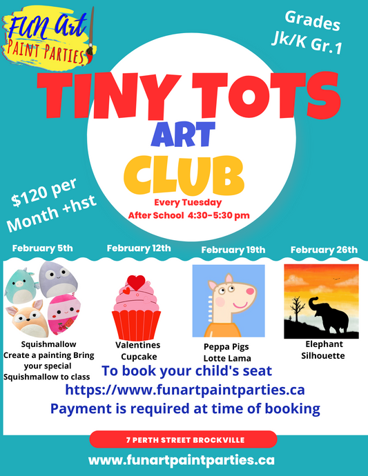 February  2025 Tuesday Tiny Tots Paint Club