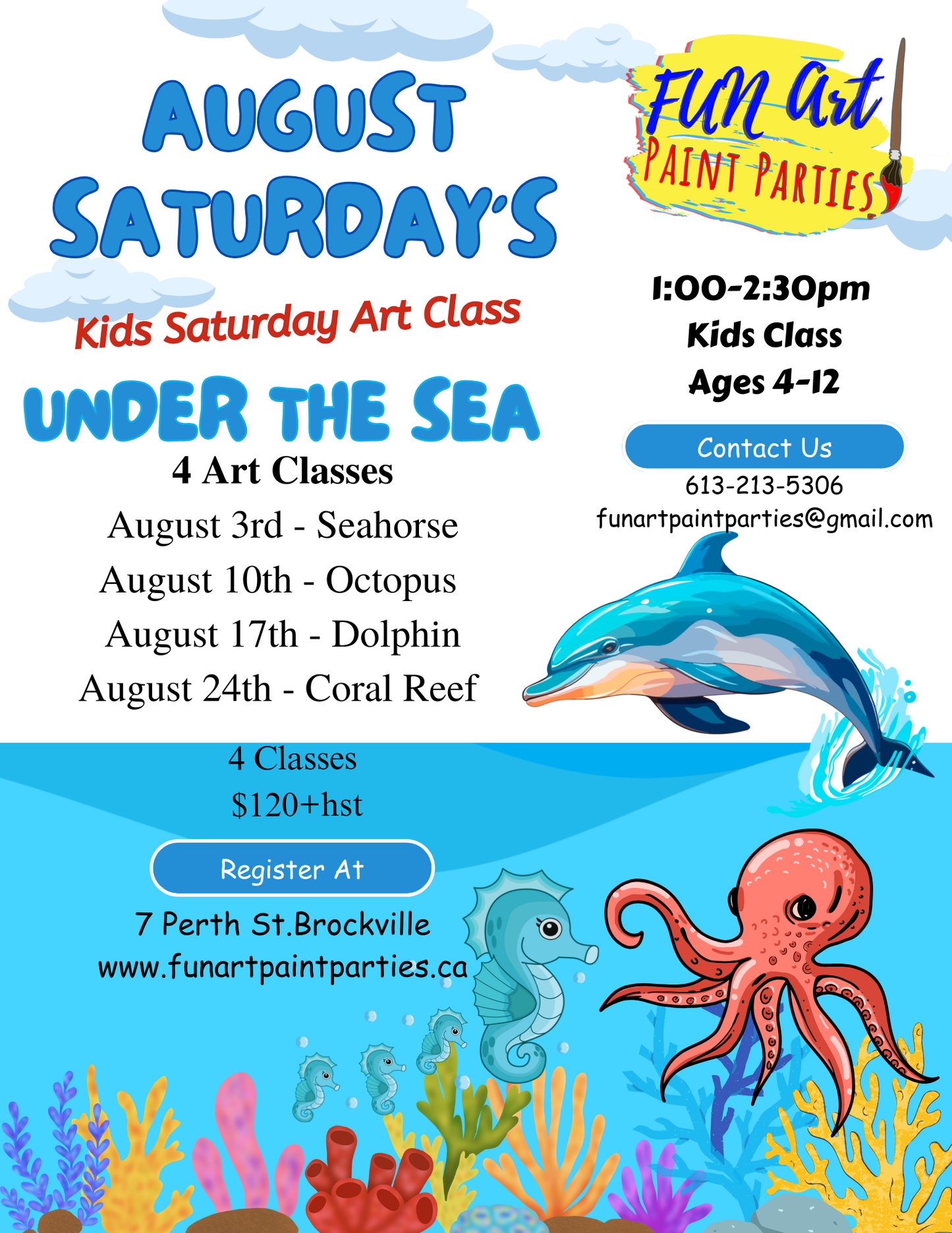Under The Sea - SOLD OUT  Saturday Art Classes for Kids